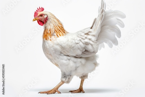 Chicken isolated on white background. Created Generative AI