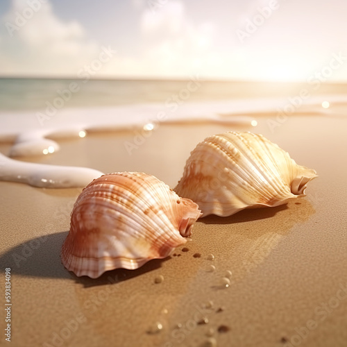 Outdoor Ocean Beach Shell Wallpaper..