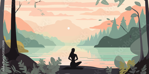 Creative flat illustration for Yoga Day concept