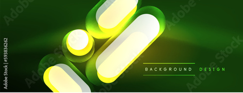 Neon circle abstract background. Template for wallpaper, banner, presentation, background