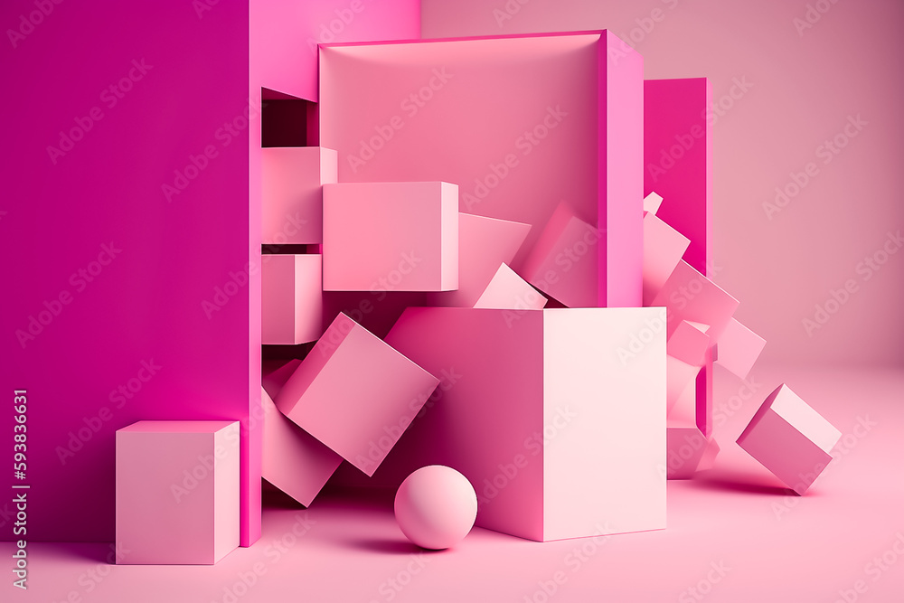Arrière plan géométrique 3 d avec cubes roses - Générative IA
Arrière plan géométrique 3 d avec cubes roses - Générative IA