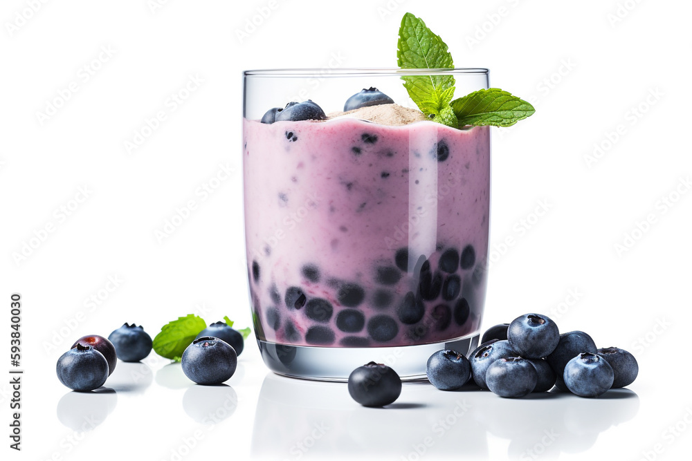 A glass of blueberry and ginger smoothie A glass of blueberry and ginger smoothie