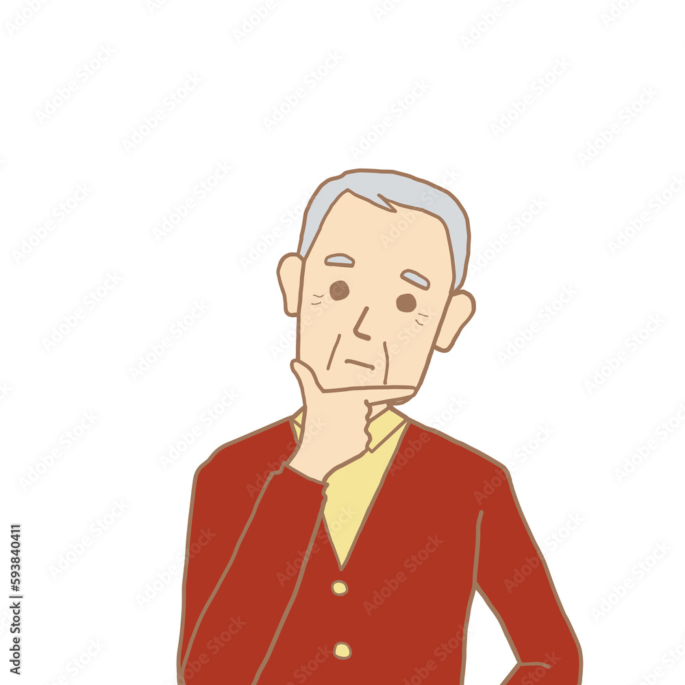 困っているシニア男性 困っているシニア男性