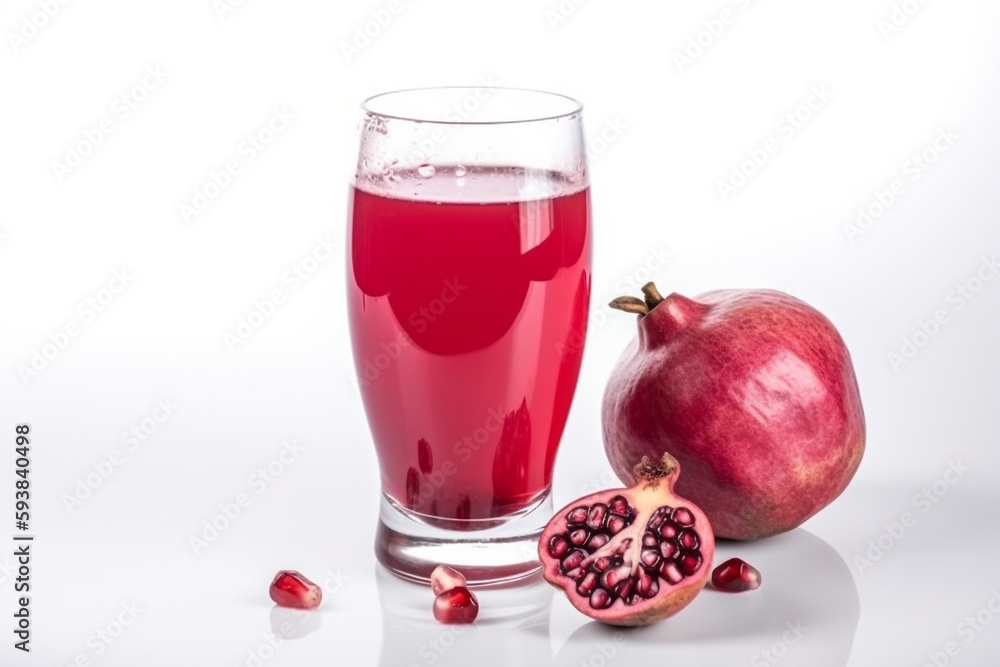 A glass of pomegranate and cranberry smoothie with apple A glass of pomegranate and cranberry smoothie with apple
