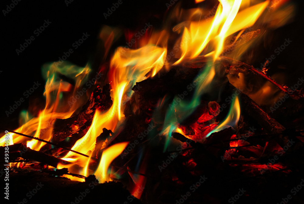 Fototapeta premium photo of fire very close