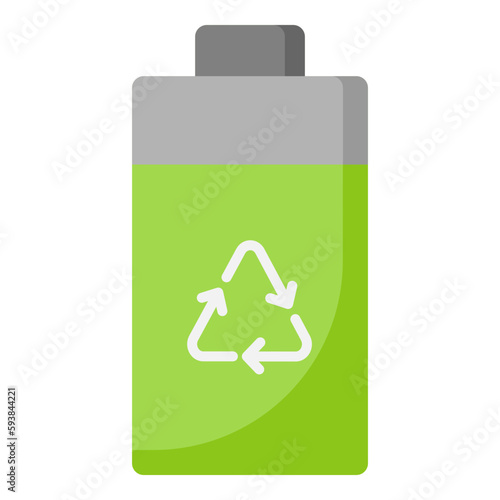 Illustration of Recyclable Battery design Icon