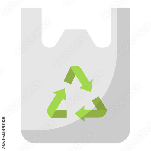Illustration of Recyclable Plastic Bag design Icon