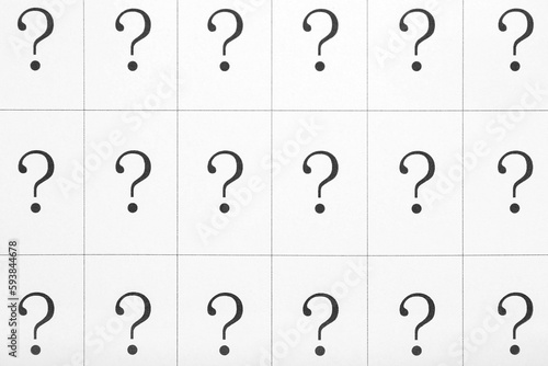 Paper with question marks, ...