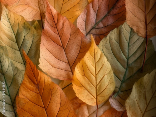 Autumn leaves background closeup