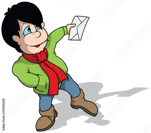 Young Boy in Green Jacket H...