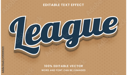 sport league 3D Editable text Effect Style