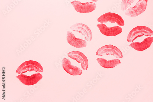 Red lipstick kiss marks on ...