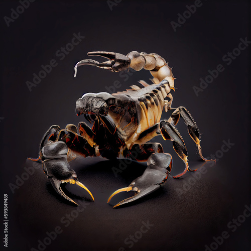 Fényképezés Scorpion as studio animal portrait (Generative AI)