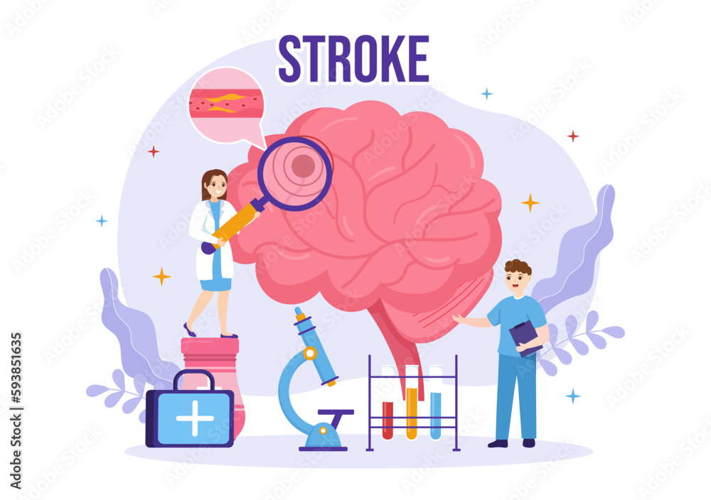 Human Brain Stroke Vector Illustration with Scientific Medical, Hemorrhage and Pain Point in Flat Cartoon Hand Drawn Landing Page Templates Human Brain Stroke Vector Illustration with Scientific Medical, Hemorrhage and Pain Point in Flat Cartoon Hand Drawn Landing Page Templates