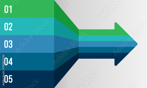 Infographic business presentation 5 steps or options to success. Infographic Arrows. Vector illustration.