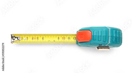 Measuring tape on white bac...