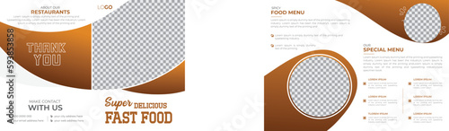Special Delicious Food Menu Bifold Brochure Creative Design, 4 Page Brochure Flyer Design Template Design Suitable for Restaurant Business