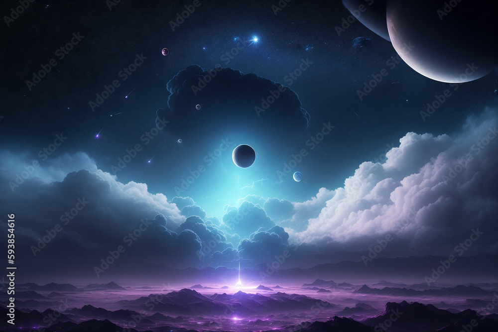 Abstract space wallpaper. Planet