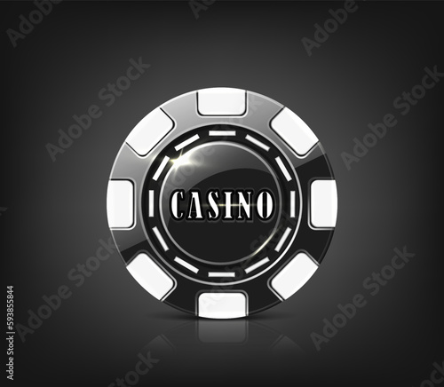 3d realistic vector poker, online casino emblem.