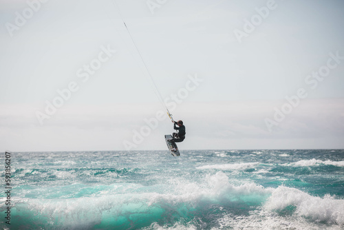 kite surfing in the sea © corneliu