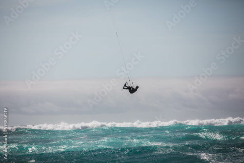 kite surfing on the atlantic ocean