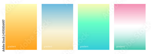 Set of Summer theme color backgrounds with soft color gradients for your Summertime season creative graphic design. Vector illustration.