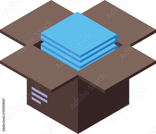 Donate box icon isometric vector. Aid food. Charity help