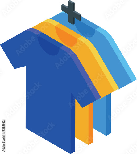 Clothes tshirt humanitarian aid icon isometric vector. Help refugee. Social activist
