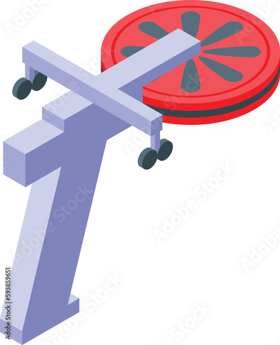Ski lift tower wheel icon isometric vector. Winter cable. Resort snow