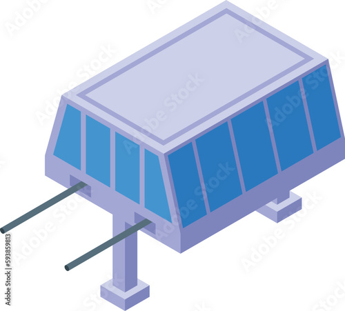 Glass ski lift icon isometric vector. Winter travel. Alpine resort