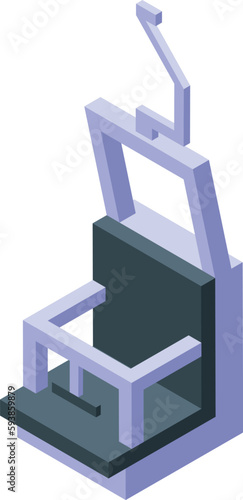 Ski lift chair icon isometric vector. Winter travel. Alpine resort