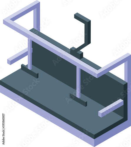 Ski lift bench icon isometric vector. Winter travel. Car slope