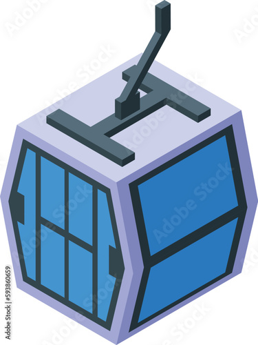 Gondola ski lift icon isometric vector. Winter cable. Cable car