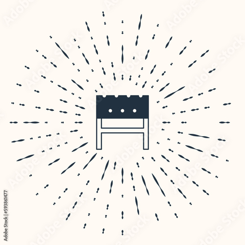 Grey BBQ brazier icon isolated on beige background. Abstract circle random dots. Vector