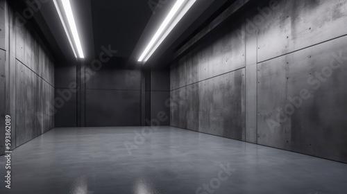 Advanced background High end scenario concrete wall basement with Generative AI Technology © LightoLife