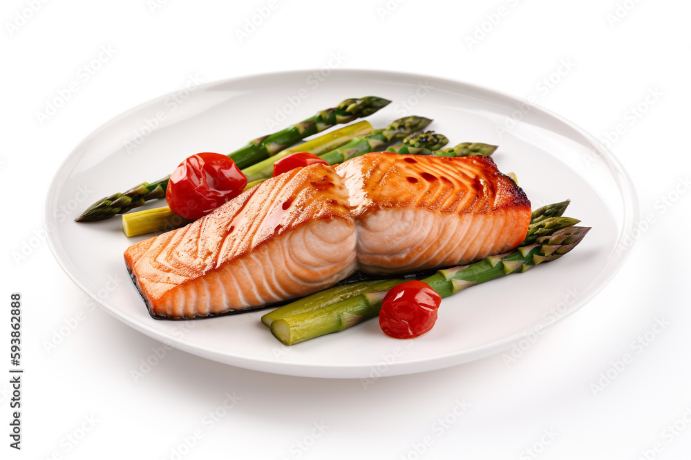 Grilled salmon with a side of roasted asparagus Grilled salmon with a side of roasted asparagus