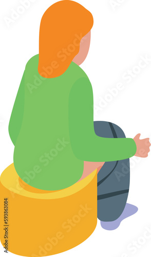 Girl training toilet icon isometric vector. Baby pot. Children pot