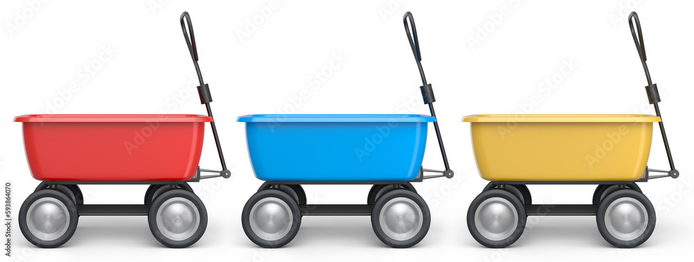 Set of garden tools and supplies for gardener and flower pots in garden Set of garden tools and supplies for gardener and flower pots in garden