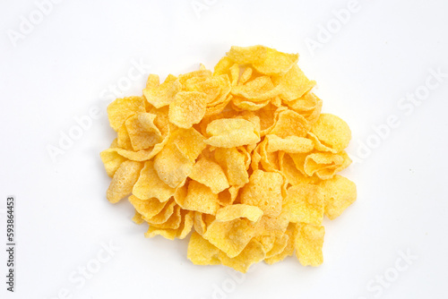 Corn chips snack on white background