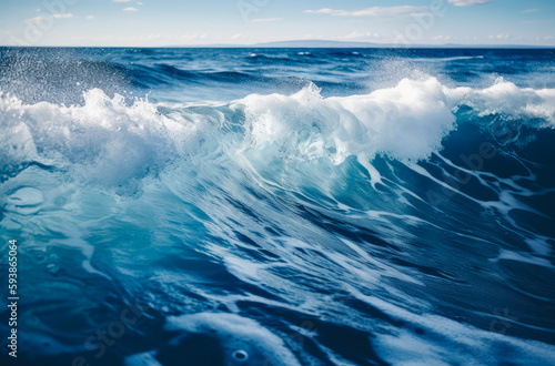 Waves in the ocean. Beautiful natural background. Toned. High quality photo © oksa_studio