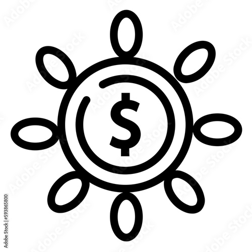 The Earnings icon represents an increase in profits or income, commonly used in accounting or financial management software