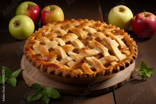 Fresh apple pie. Generate Ai
