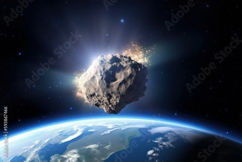 Earth space asteroid. Generate Ai