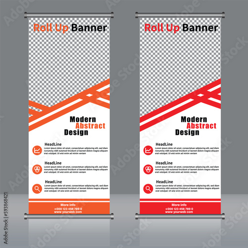 abstract corporate rollup banner design 