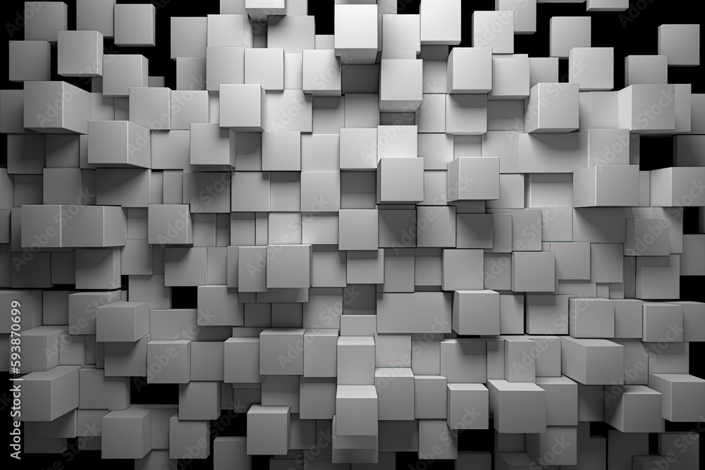 Abstract black and white cube background. Generative AI. Abstract black and white cube background. Generative AI.