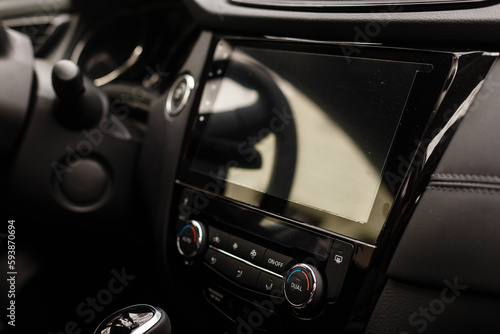 Modern car interior with dashboard and multimedia © Angelov