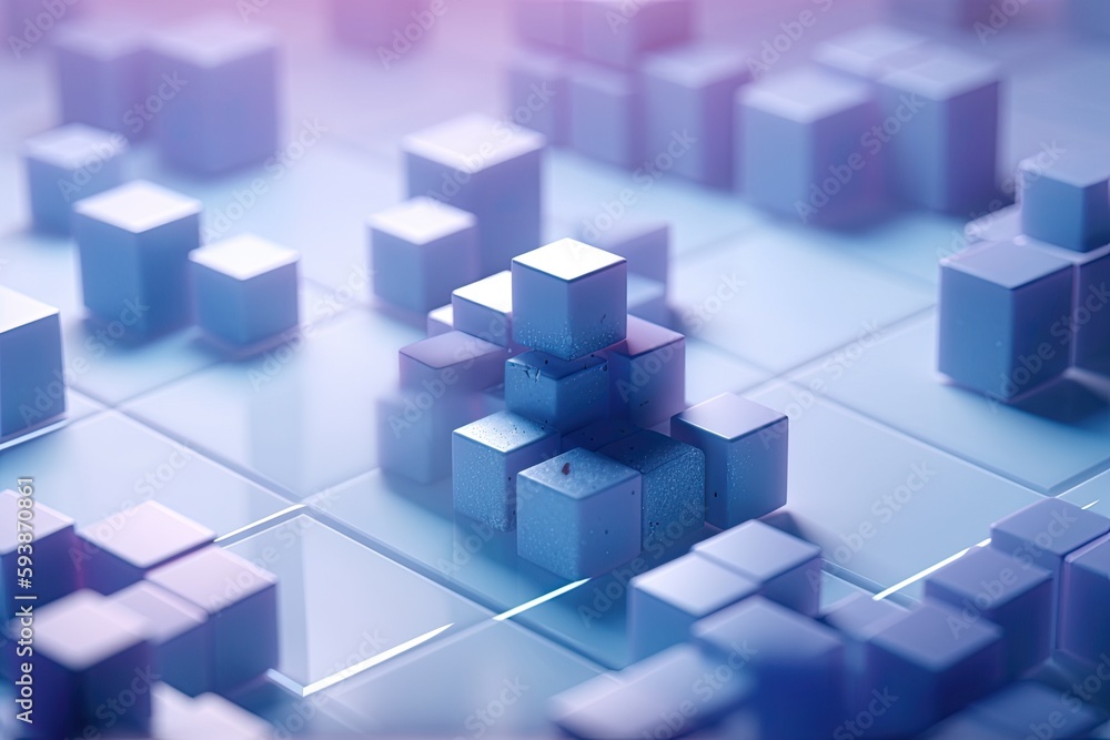 Obraz premium Abstract background with cubes. Generative AI.