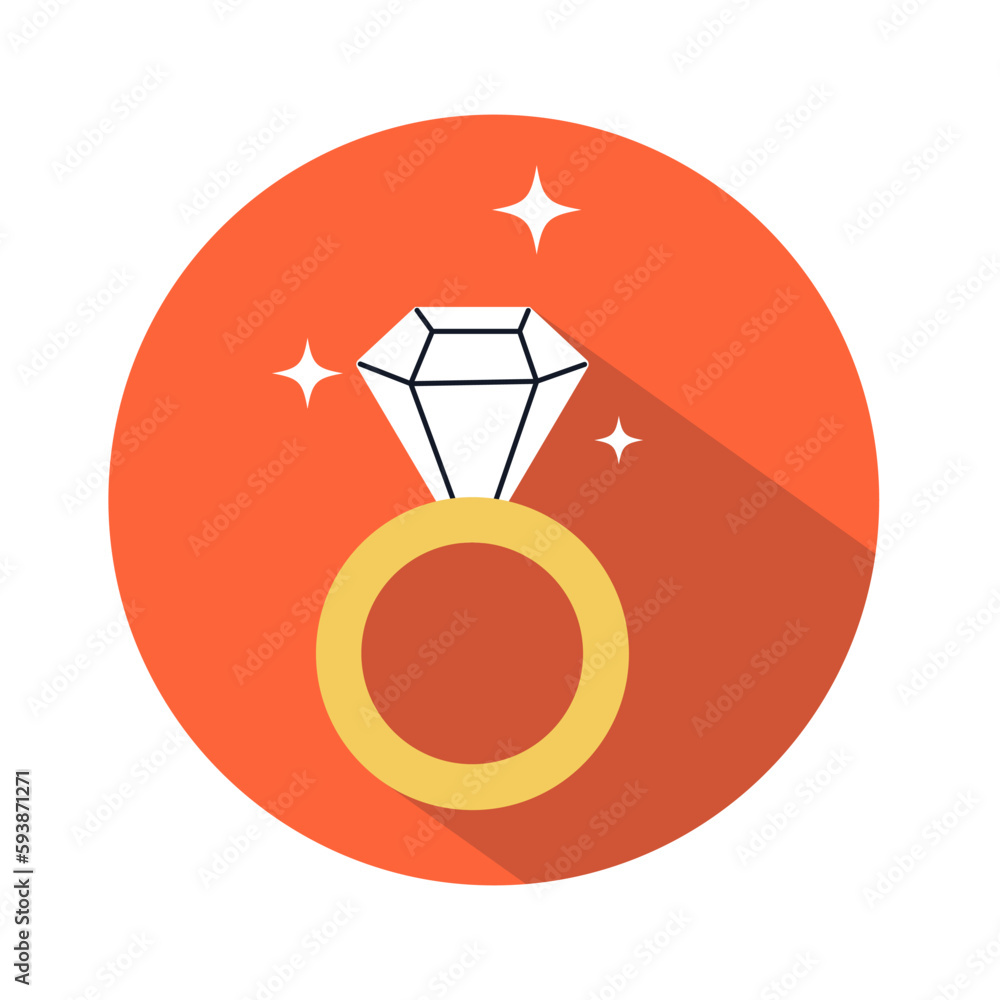 Engagement ring with a shiny diamond. Engagement ring with a shiny diamond.