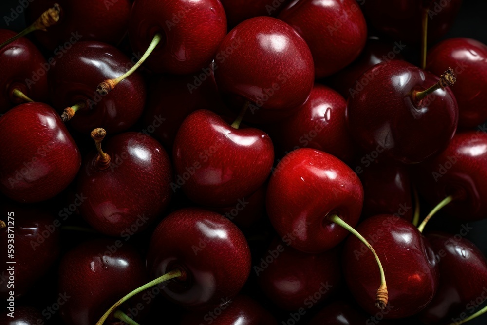 Eco cherries background. Generate Ai Eco cherries background. Generate Ai
