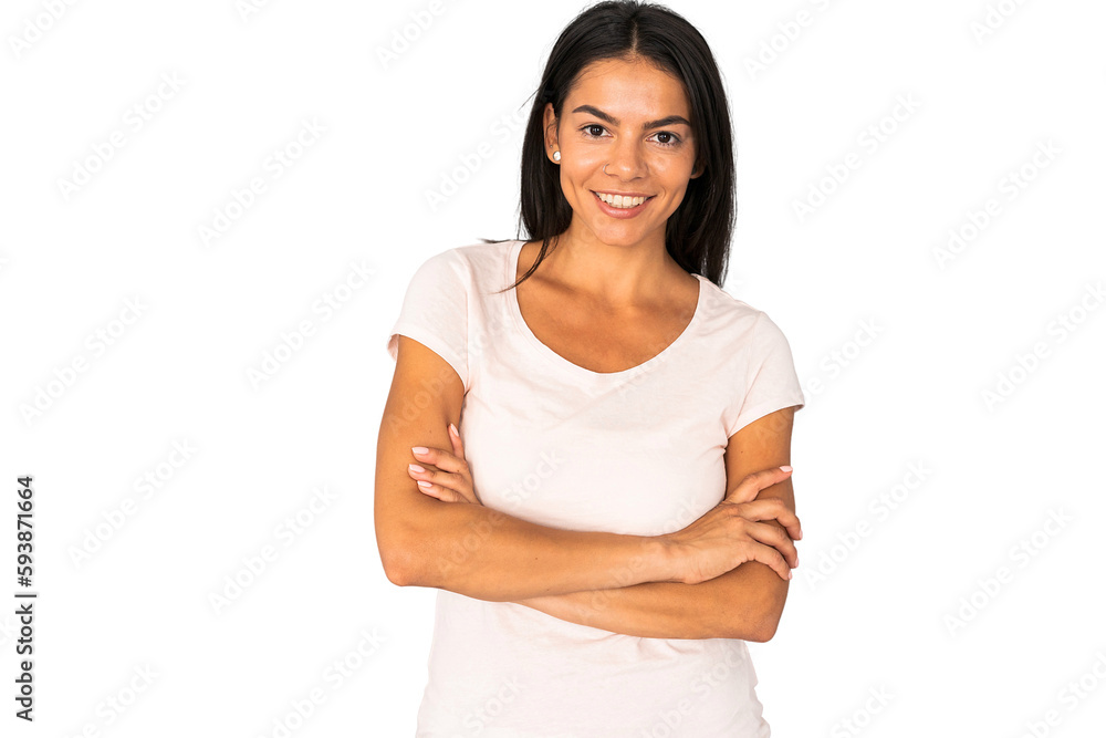 Beautiful young woman portrait. Studio shot, isolated on transparent background Beautiful young woman portrait. Studio shot, isolated on transparent background